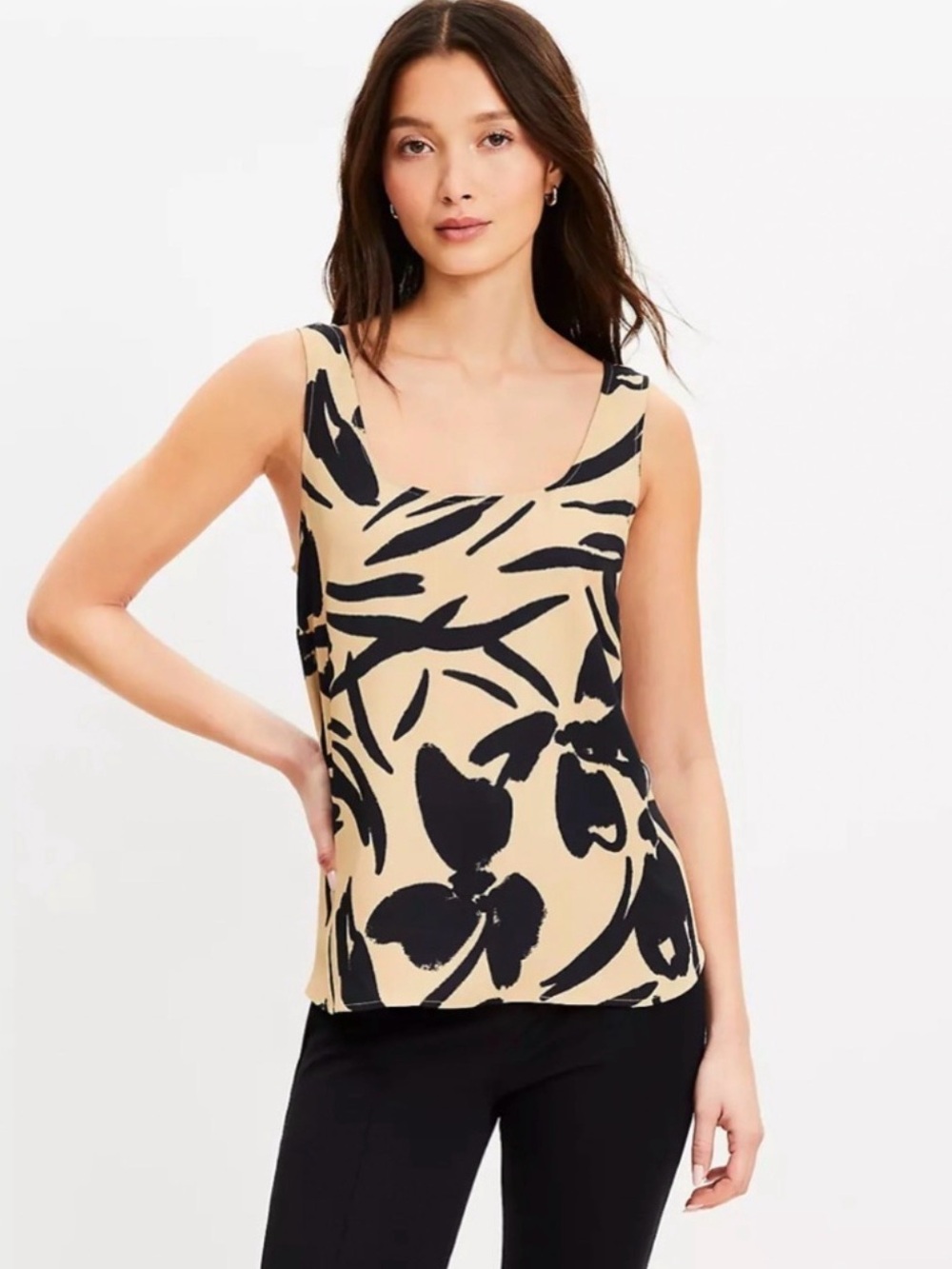 LOFT Buttercup Easy Square Neck Tank Top S